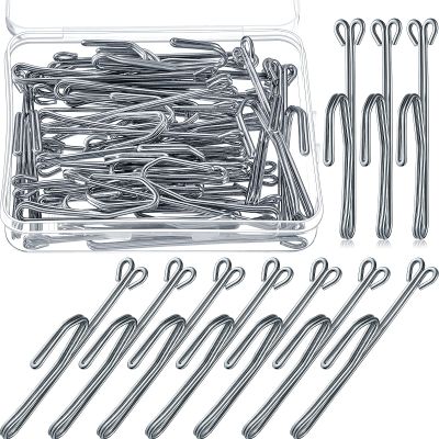 Jetec Drapery Hooks 3 Inch Metal Curtain Hooks Slip on Drapery Hook for Pleated Drapes Stainless Steel Pins and Hook for Window Door Curtain(Silver,30 Pieces)