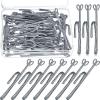 Jetec Drapery Hooks 3 Inch Metal Curtain Hooks Slip on Drapery Hook for Pleated Drapes Stainless Steel Pins and Hook for Window Door Curtain(Silver,30 Pieces) view 1