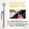 Jetec Drapery Hooks 3 Inch Metal Curtain Hooks Slip on Drapery Hook for Pleated Drapes Stainless Steel Pins and Hook for Window Door Curtain(Silver,30 Pieces) view 2