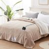 Westinghouse Heated Blanket Twin Size, Soft Flannel to Sherpa Electric Blanket with 10 Heating Levels, 1-12 Hours Auto Shut Off, Fast Heating, Machine Washable, 62x84 Inch, Beige view 2