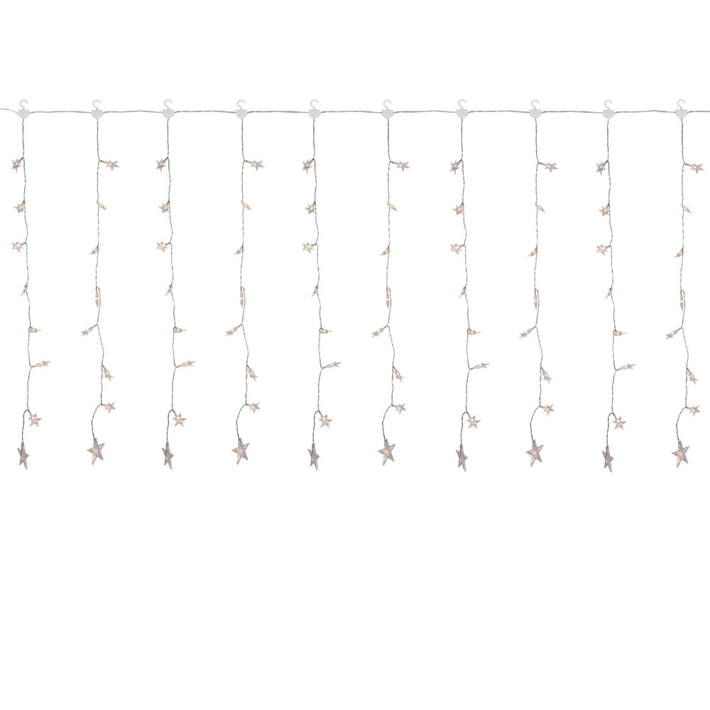 Northlight LED Stars Curtain Christmas Lights - Warm White - 7.5' Clear Wire - 120ct