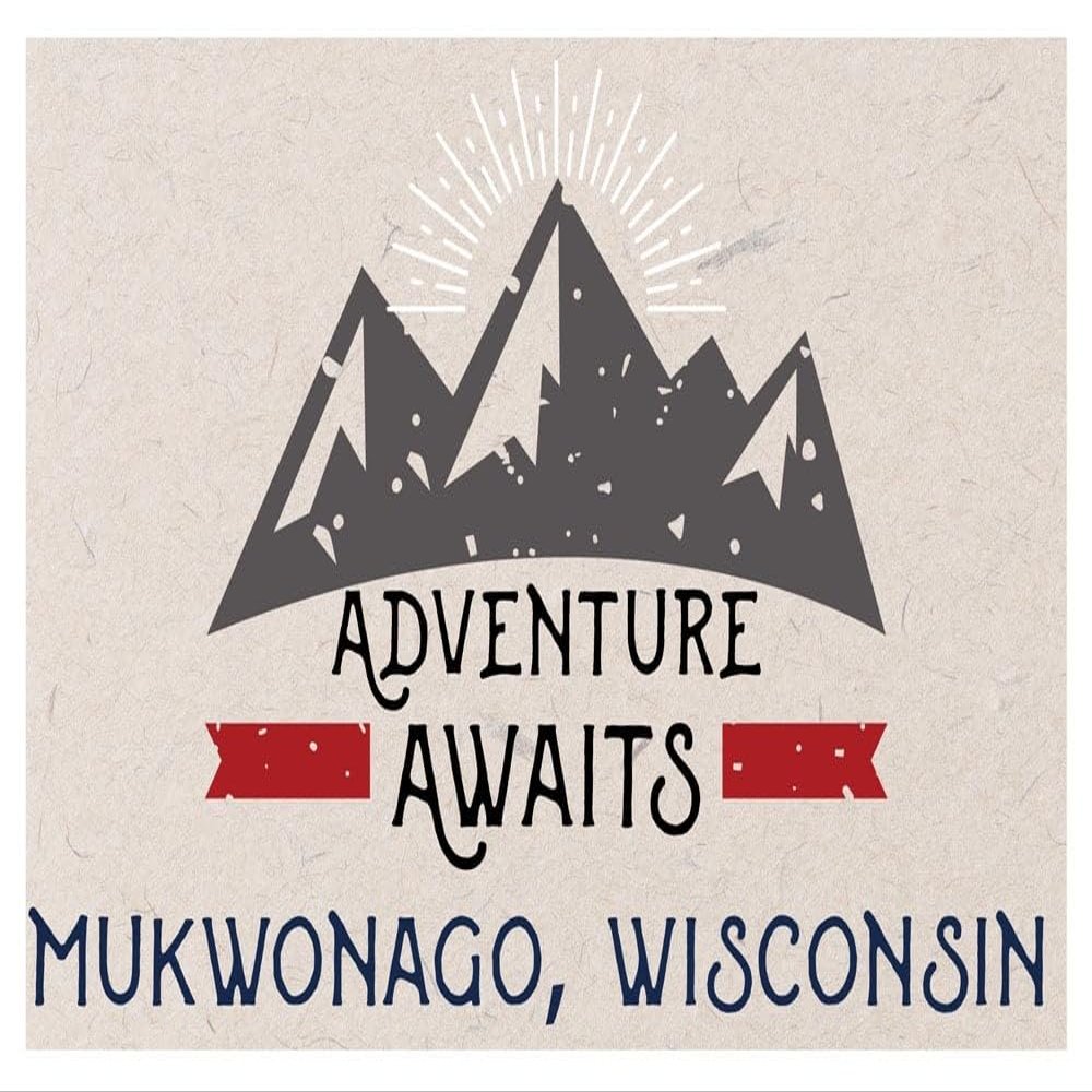 Mukwonago Wisconsin Souvenir 2x3 Inch Fridge Magnet Adventure Awaits Design