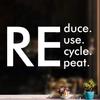 Vinyl Wall Art Decal - Reduce Reuse Recycle Repeat - 13.5" x 25" - Modern Motivational Recycling Quote Sticker for Home School Glass Classroom Work Office Store Shopfront Window Decor (White) view 1