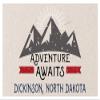 Dickinson North Dakota Souvenir 2x3 Inch Fridge Magnet Adventure Awaits Design view 1