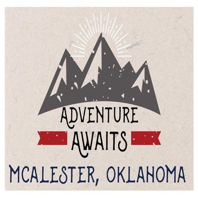 Mcalester Oklahoma Souvenir 2x3 Inch Fridge Magnet Adventure Awaits Design