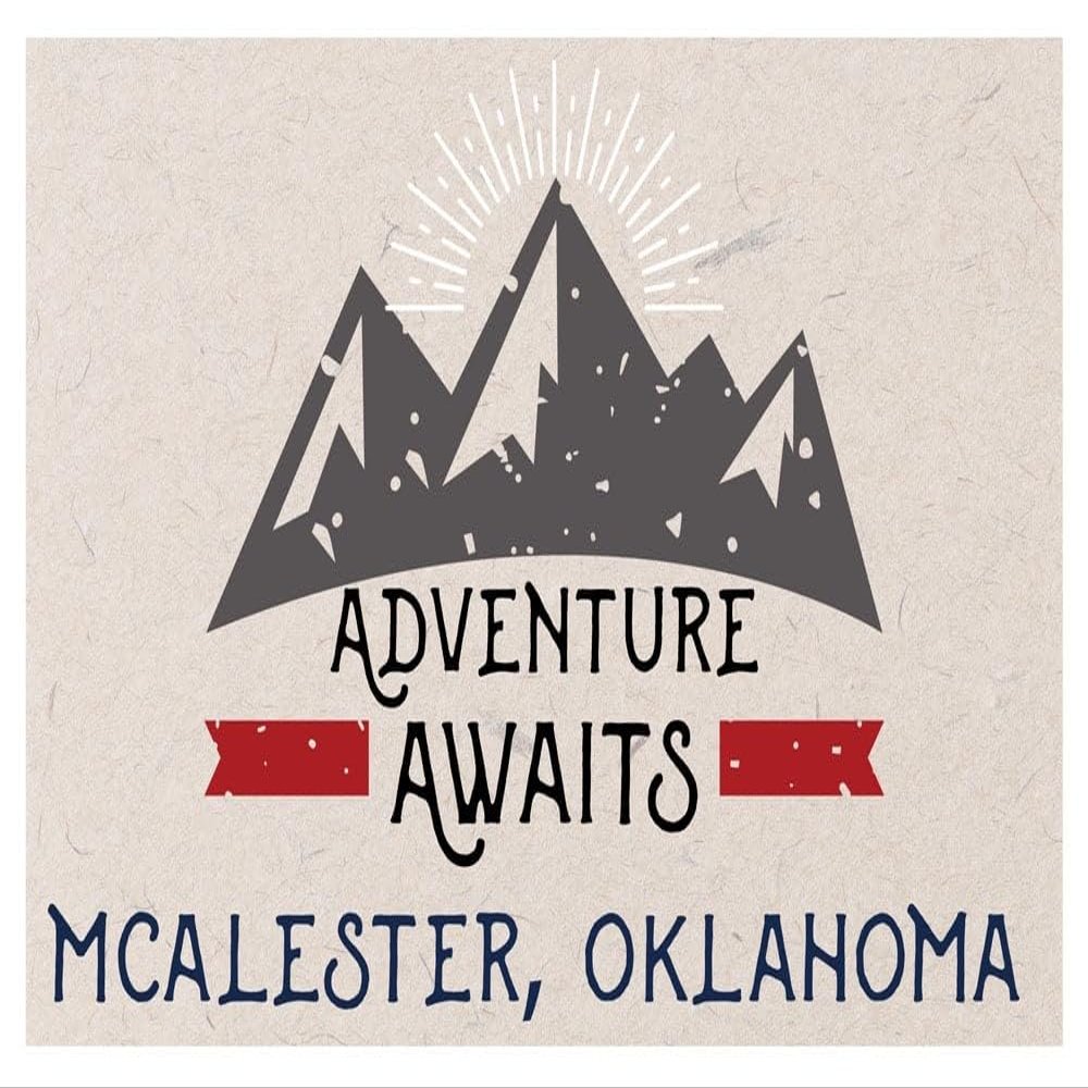 Mcalester Oklahoma Souvenir 2x3 Inch Fridge Magnet Adventure Awaits Design