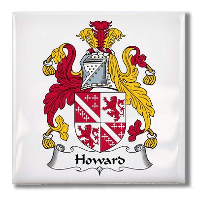 Carpe Diem Designs Howard Family Crest/Coat of Arms Ceramic Tile for Coaster, Hot Plate, Trivet or Decorative Accent