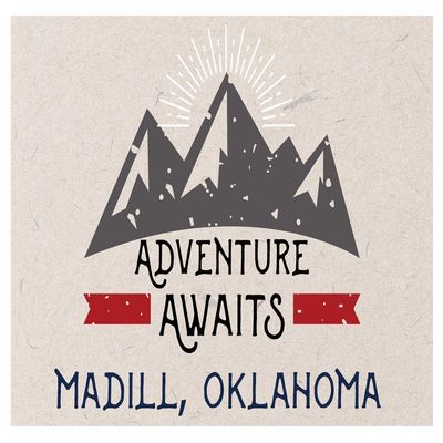 Madill Oklahoma Souvenir 2x3 Inch Fridge Magnet Adventure Awaits Design