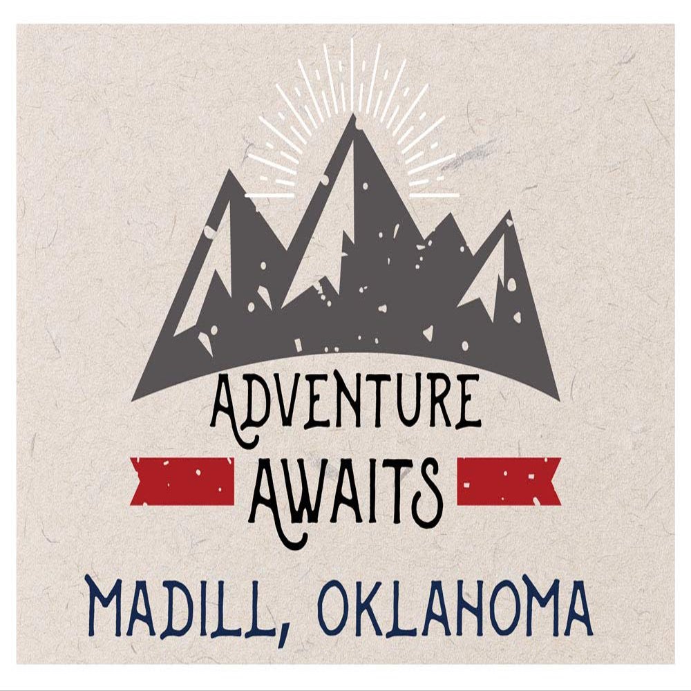 Madill Oklahoma Souvenir 2x3 Inch Fridge Magnet Adventure Awaits Design
