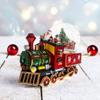 Santa Train Express Delivering Tree Musical Water Globe view 2