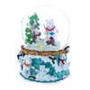 Bear and Penguins Fishing Musical Christmas Water Snow Globe view 1