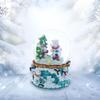 Bear and Penguins Fishing Musical Christmas Water Snow Globe view 3