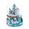 Bear and Penguins Fishing Musical Christmas Water Snow Globe view 4