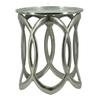 A&B Home AB-48423 18" and 19.5" H Round Silver Aluminum Indoor Side Tables (Set of 2), Nickel view 1