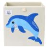 CLCROBD Foldable Animal Cube Storage Bins Fabric Toy Box/Chest/Organizer for Toddler/Kids Nursery, Playroom, 13 inch (Dolphine) view 1