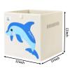 CLCROBD Foldable Animal Cube Storage Bins Fabric Toy Box/Chest/Organizer for Toddler/Kids Nursery, Playroom, 13 inch (Dolphine) view 2
