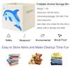 CLCROBD Foldable Animal Cube Storage Bins Fabric Toy Box/Chest/Organizer for Toddler/Kids Nursery, Playroom, 13 inch (Dolphine) view 3