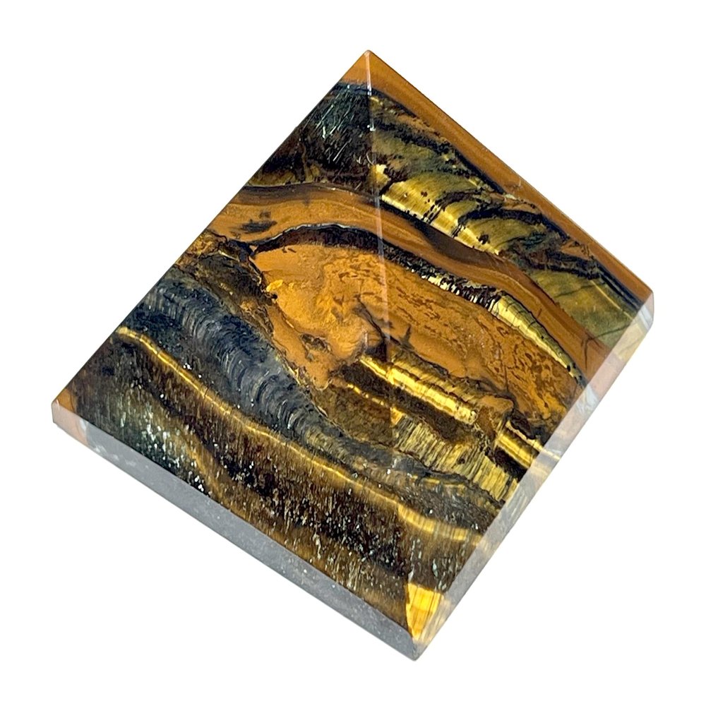 AWAKEN YOUR KUNDALINI Tigers Eye Pyramid 2 Inch Crystal Healing - Birthstone & Chakra Energy