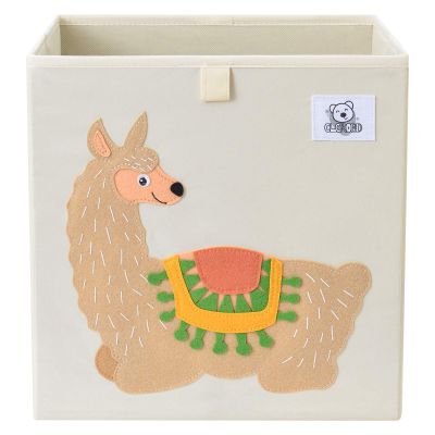 CLCROBD Foldable Animal Cube Storage Bins Fabric Toy Box/Chest/Organizer for Toddler/Kids Nursery, Playroom, 13 inch (Alpaca)