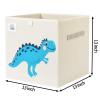 CLCROBD Foldable Animal Cube Storage Bins Fabric Toy Box/Chest/Organizer for Toddler/Kids Nursery, Playroom, 13 inch (Dino T-Rex) view 2