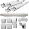 HVAC Premium PVC Decorative Line Cover Universal Set for Ductless Mini Split Air Conditioners - Pipe Cover - 4" Diameter -Beige view 1