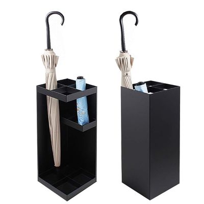 Umbrella Racks WXYZ European Creative Wrought Iron Umbrella Stand, Can Store Long and Short Umbrellas, Home Entrance Corner Umbrella Storage Rack 50x20x20cm Black and White (Color : Black)