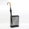 Umbrella Racks WXYZ Rectangular Hollow Umbrella Stand, Home Hotel Office Umbrella Drain Stand with 2 Hooks, Multifunctional Iron Paper Basket 30x13x40cm Black White Gold (Color : Black) view 2