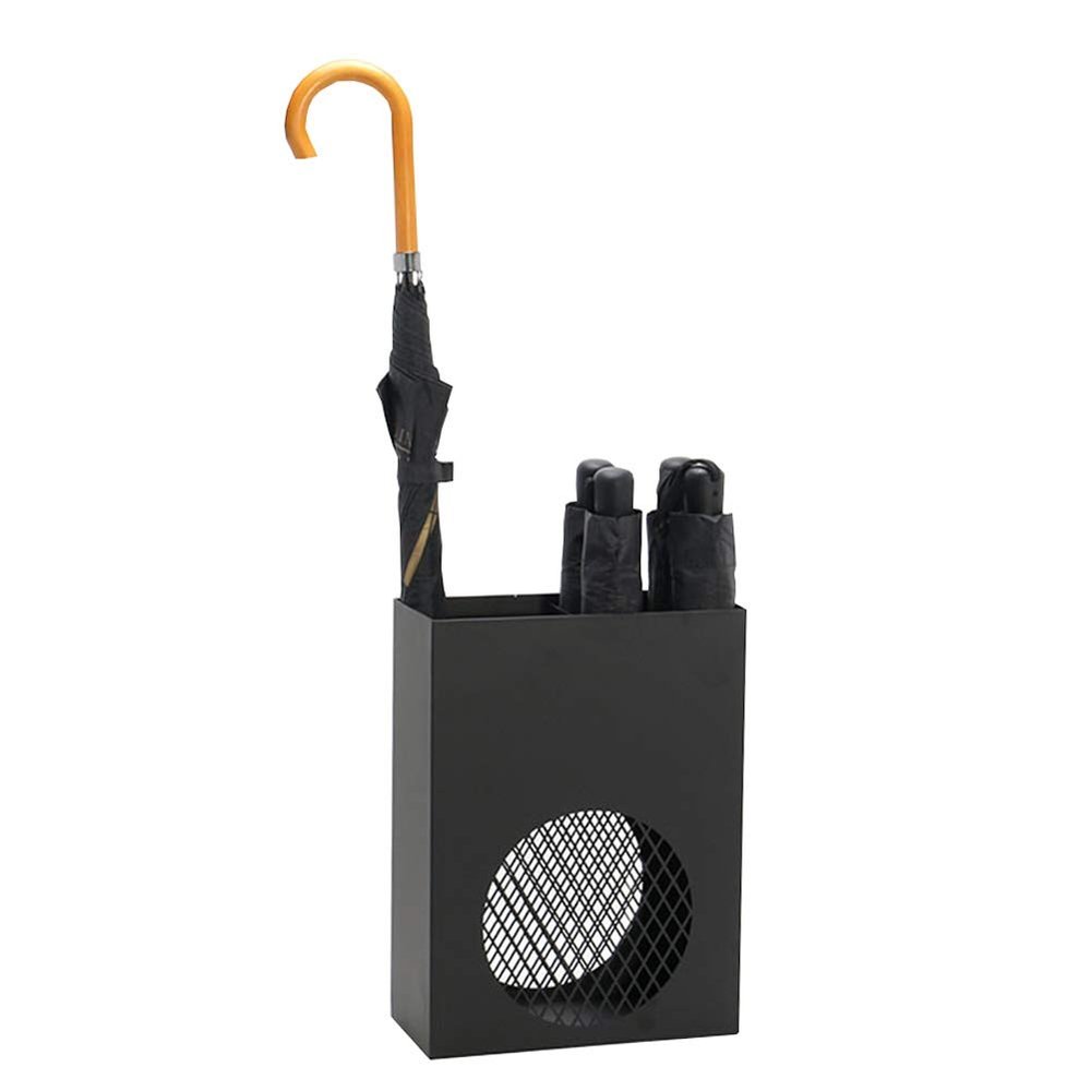 Umbrella Racks WXYZ Umbrella Stand, Creative Hollow Wrought Iron Umbrella Bucket, Large Capacity Hotel Office Umbrella Drain Stand 30x13x40cm Black and White (Color : Black)