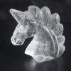 2'' Hand Carved Mixed Gemstone Rose Quartz llanite Amazonite Fluorite Crystal Dragon Blood Jasper Unicorn Crystal Figurine Carving (Clear Quartz) view 2