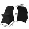 20 Pack Black Spandex Folding Chair Covers in Stretch Washable Fabric for Wedding, Party,Holidays,Celebration and Other Special Events view 2