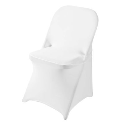 20 Pack White Spandex Folding Chair Covers in Stretch Washable Fabric for Wedding, Party,Holidays,Celebration and Other Special Events