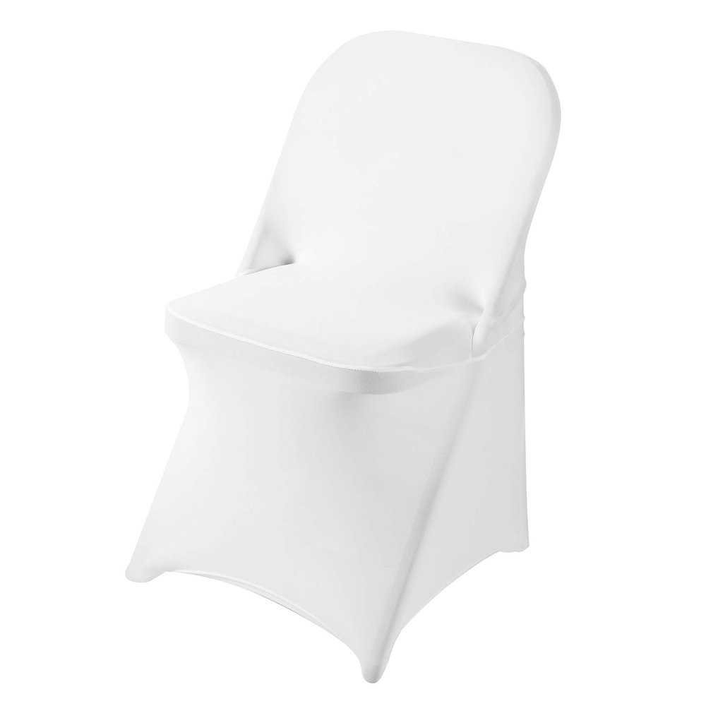 20 Pack White Spandex Folding Chair Covers in Stretch Washable Fabric for Wedding, Party,Holidays,Celebration and Other Special Events