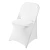 20 Pack White Spandex Folding Chair Covers in Stretch Washable Fabric for Wedding, Party,Holidays,Celebration and Other Special Events view 1
