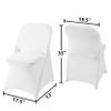20 Pack White Spandex Folding Chair Covers in Stretch Washable Fabric for Wedding, Party,Holidays,Celebration and Other Special Events view 2