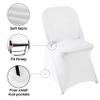 20 Pack White Spandex Folding Chair Covers in Stretch Washable Fabric for Wedding, Party,Holidays,Celebration and Other Special Events view 4