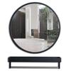 Y&J Round Mirror with Shelf, Wall Mirror Bathroom, Makeup Decorative Mirror, for Bedroom, Living Room, Hallway view 1