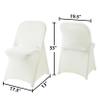 20 Pack Ivory Spandex Folding Chair Covers in Stretch Washable Fabric for Wedding, Party,Holidays,Celebration and Other Special Events view 2