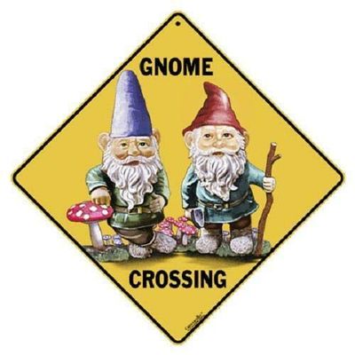 TNND Gnome Crossing Metal Sign Plaques and Signs Outdoor Aluminum Metal Sign 12X12 Inches