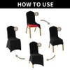20 Pack Black Spandex Chair Covers for High Back Chairs in Stretch Washable Fabric for Wedding, Party,Holidays,Celebration and Other Special Events view 3