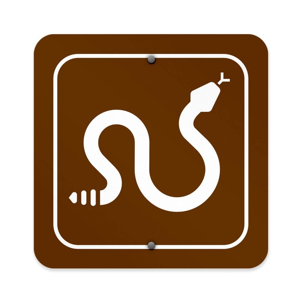 TNND Rattlesnakes Recreation Parks Plaques and Signs Outdoor Aluminum Metal Sign 12X12 Inches