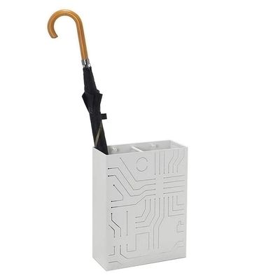 Umbrella Racks AYY Metal Umbrella Stand, Square Wrought Iron Umbrella Holder, Used for Home Office Decoration, with Hook and Drip Tray, Black/White, 30x13X40cm (Color : White)