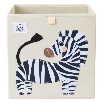 CLCROBD Foldable Animal Cube Storage Bins Fabric Toy Box/Chest/Organizer for Toddler/Kids Nursery, Playroom, 13 inch (Zebra)