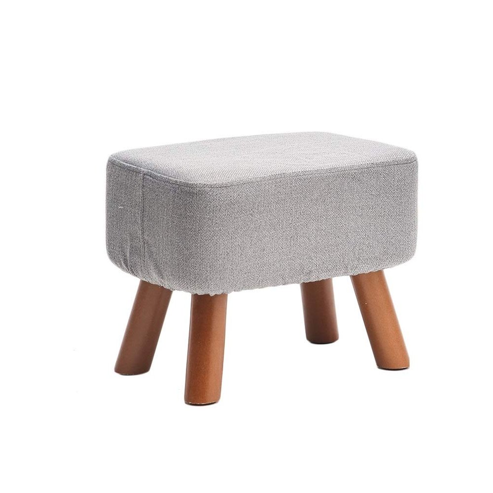 FINDYU Footstool, Bedroom Living Room Footrest Strong Comfortable Anti-Slip Hallway Change Shoes Pouffe Stool (Color : Gray, Size : L)