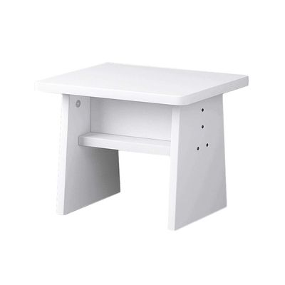 FINDYU Footstool, Lightweight Compact Footrest Bedroom Living Room Sturdy Non-Slip Hallway Change Shoes Pouffe Stool (Color : White, Size : S)