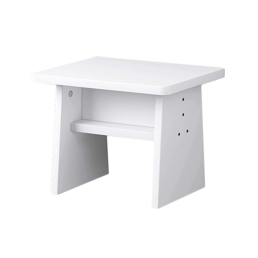 FINDYU Footstool, Lightweight Compact Footrest Bedroom Living Room Sturdy Non-Slip Hallway Change Shoes Pouffe Stool (Color : White, Size : S)