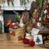 4.5' Red Vintage Truck with Tree Christmas Garland on Jute Rope view 2