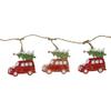 4.5' Red Vintage Truck with Tree Christmas Garland on Jute Rope view 4