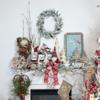 25.5" Wood Framed Blue and Red Merry Christmas Wall Decor with Red Cardinal view 2