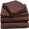RBS BEDDING'S 700 Thread Count 100% Egyptian Cotton 4-Piece Sheet Set Fits Mattress Upto 7-9' Inches' Deep Pocket Twin XL (39" X 80") Chocolate Stripe view 1