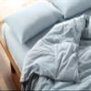 F.Y.Dreams 100% Washed Cotton Duvet Cover for Weighted Blanket 80x87 inches with 16 Ties, Zipper on Long Side/Light Blue/Just Duvet Cover view 2
